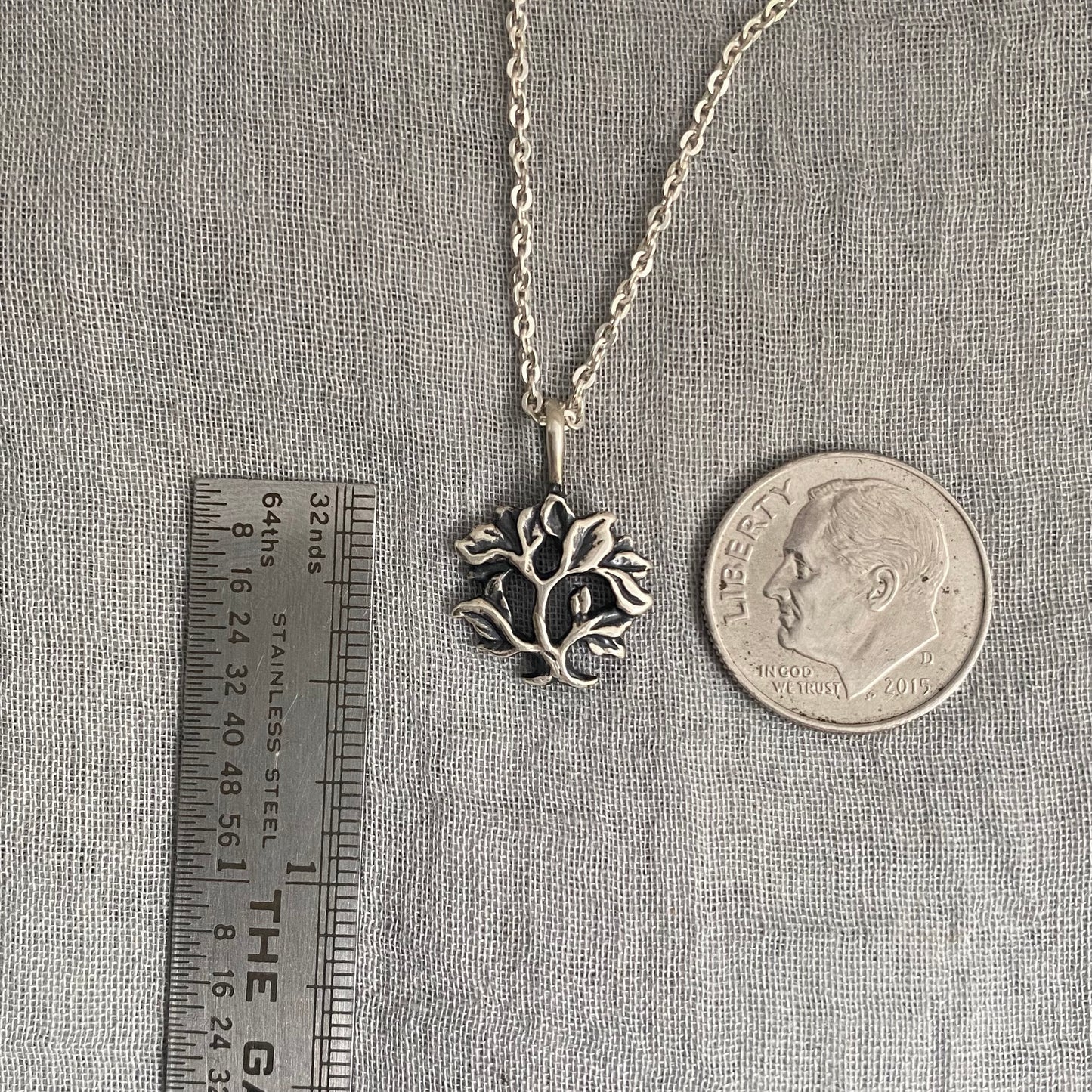 Tiny minimalist tree of life necklace in sterling silver