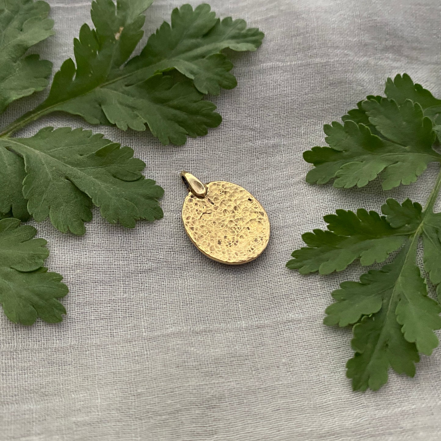 Antiqued Brass Sacred Heart Pendant; Unique, Hand Carved Design