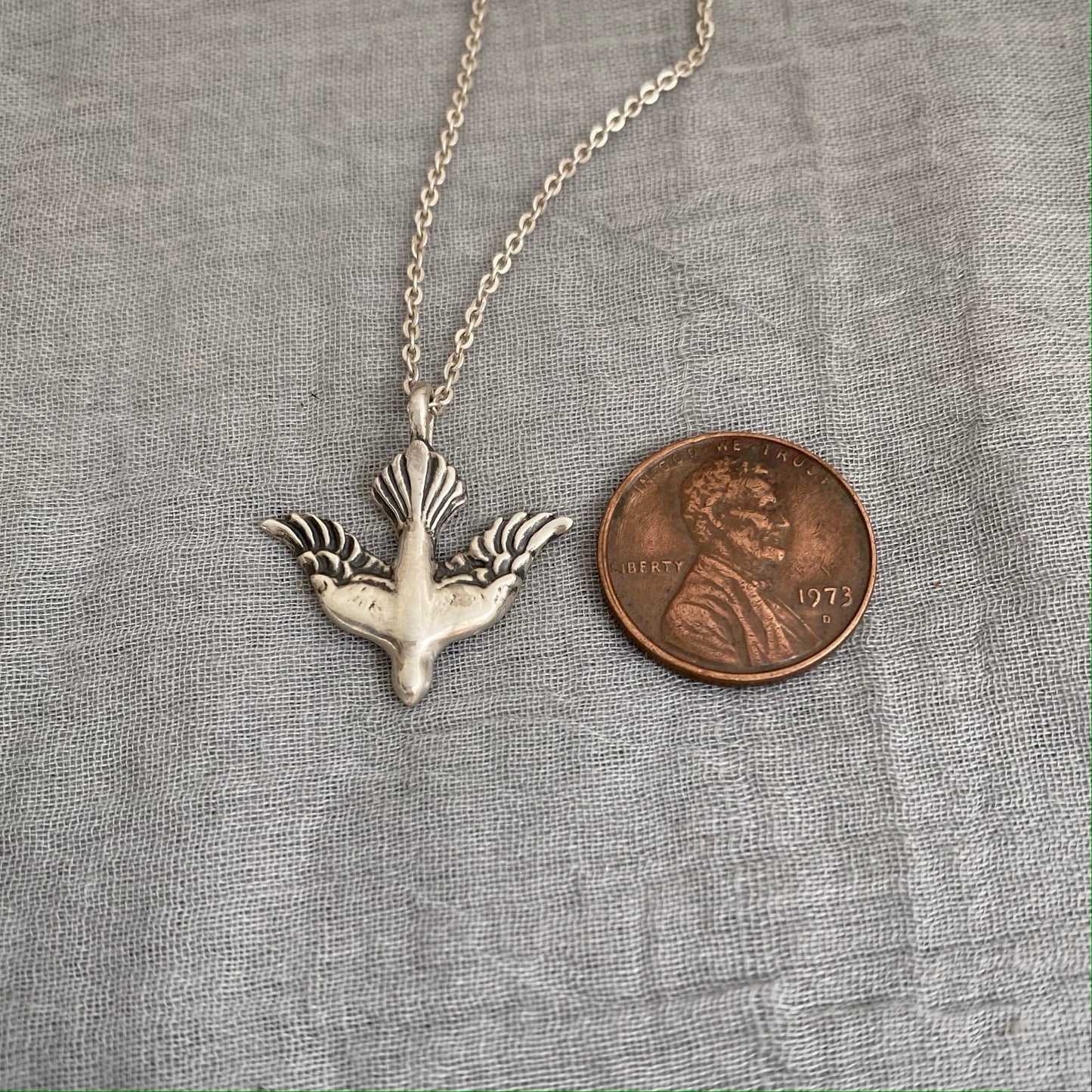 sterling silver descending Holy Spirit dove