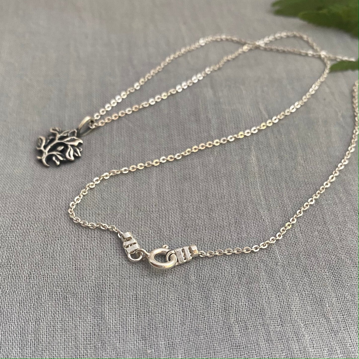 Tiny minimalist tree of life necklace in sterling silver