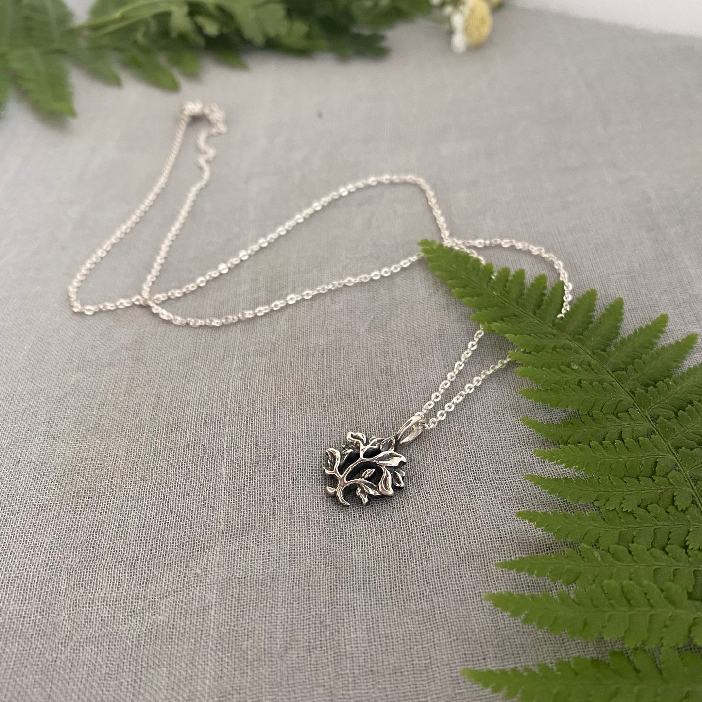 Tiny minimalist tree of life necklace in sterling silver